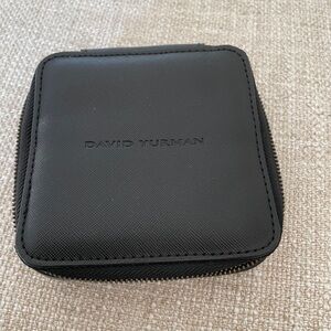 David Yurman Black Leather Zip Travel Jewelry Case